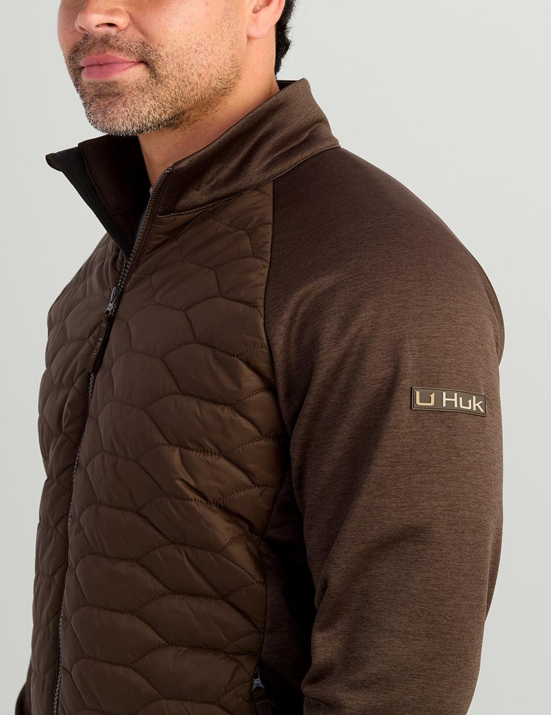 imageHUK Mens Scale Hybrid DWR Performance Fishing JacketPluff Mud