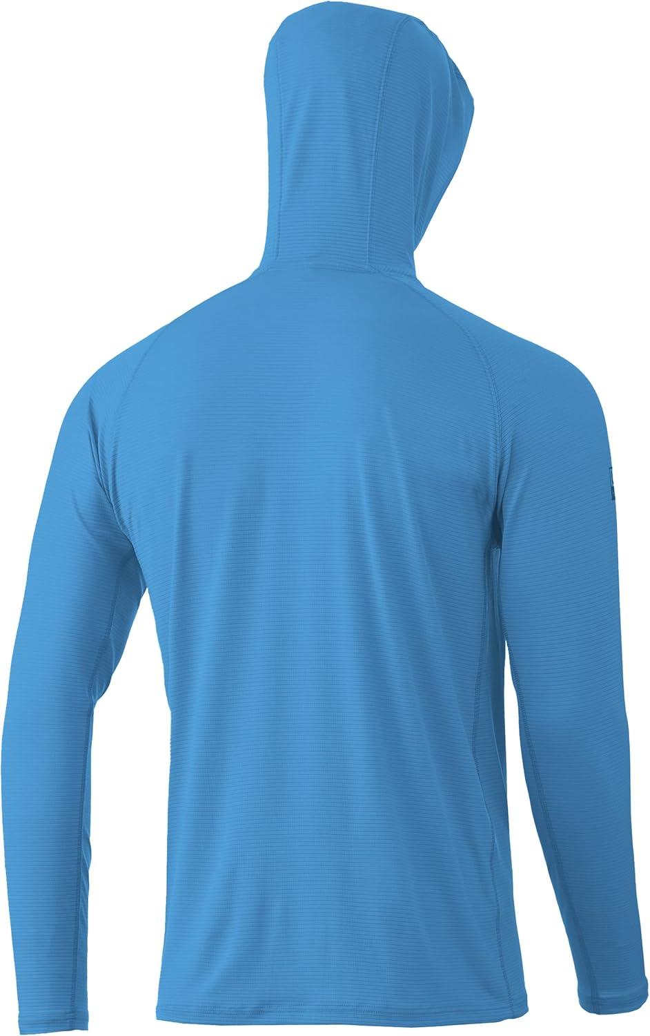 imageHUK Mens Standard A1A Hoodie QuickDry Performance Hooded Shirt 30 UPFAzure Blue