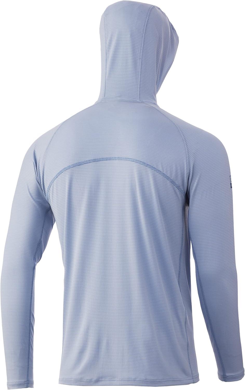 imageHUK Mens Standard A1A Hoodie QuickDry Performance Hooded Shirt 30 UPFBlue Fog