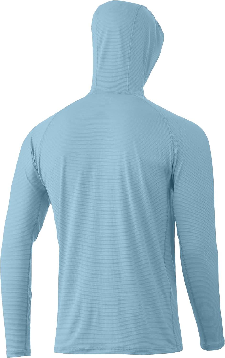 imageHUK Mens Standard A1A Hoodie QuickDry Performance Hooded Shirt 30 UPFCrystal Blue
