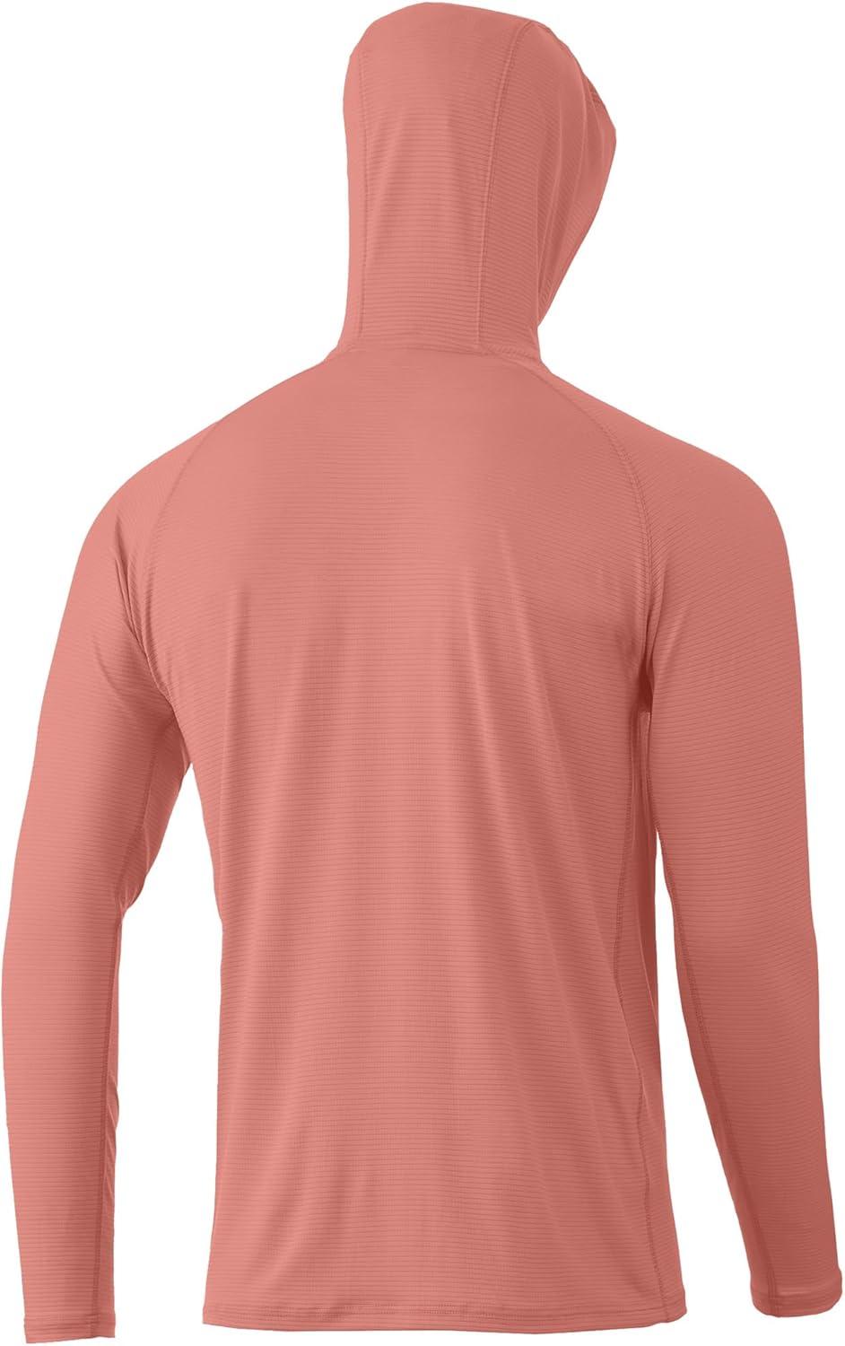 imageHUK Mens Standard A1A Hoodie QuickDry Performance Hooded Shirt 30 UPFNeon Orange
