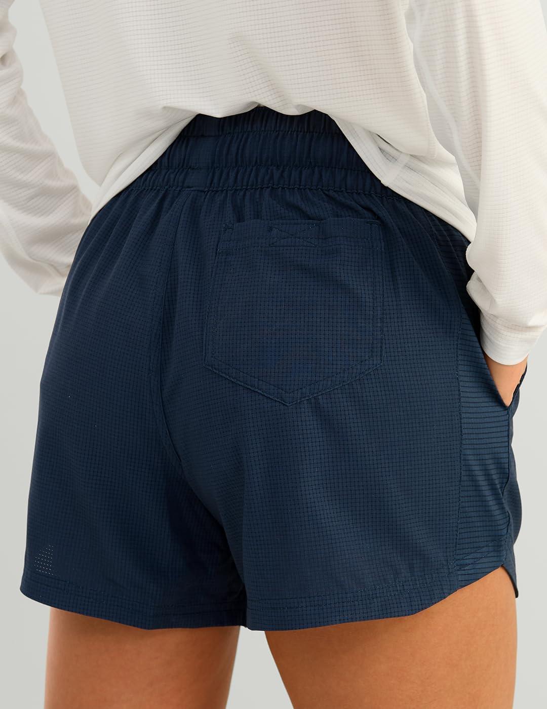 imageHUK Womens A1a QuickDry Fishing Shorts UPF 30 Sun Protection 4 Inseam Breathable with Elastic Waistband ampamp Builtin Brief
