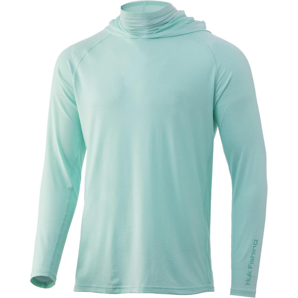 imageHUK Mens Standard A1A Hoodie QuickDry Performance Hooded Shirt 30 UPFBeach Glass