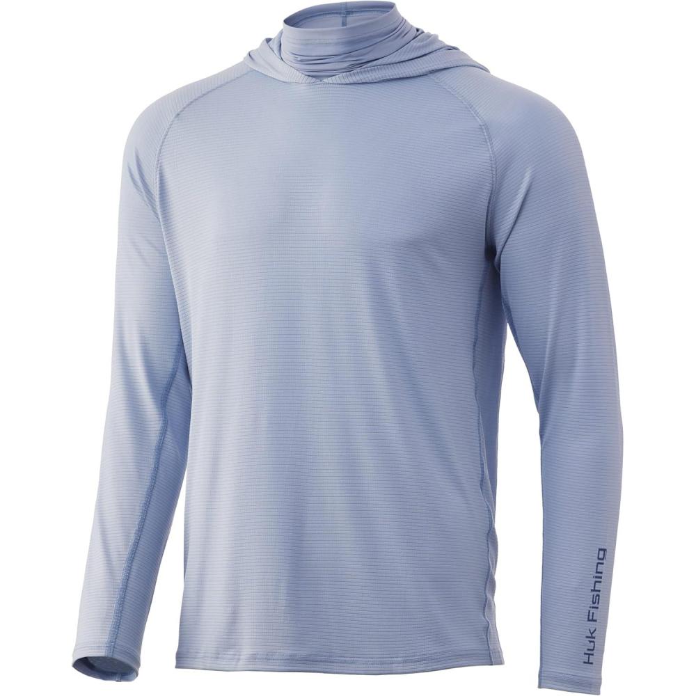 imageHUK Mens Standard A1A Hoodie QuickDry Performance Hooded Shirt 30 UPFBlue Fog