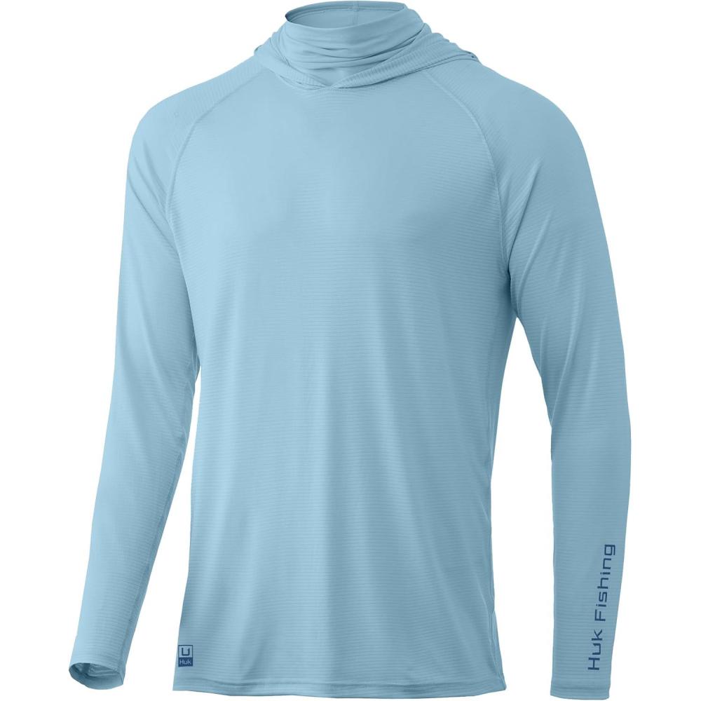 imageHUK Mens Standard A1A Hoodie QuickDry Performance Hooded Shirt 30 UPFCrystal Blue