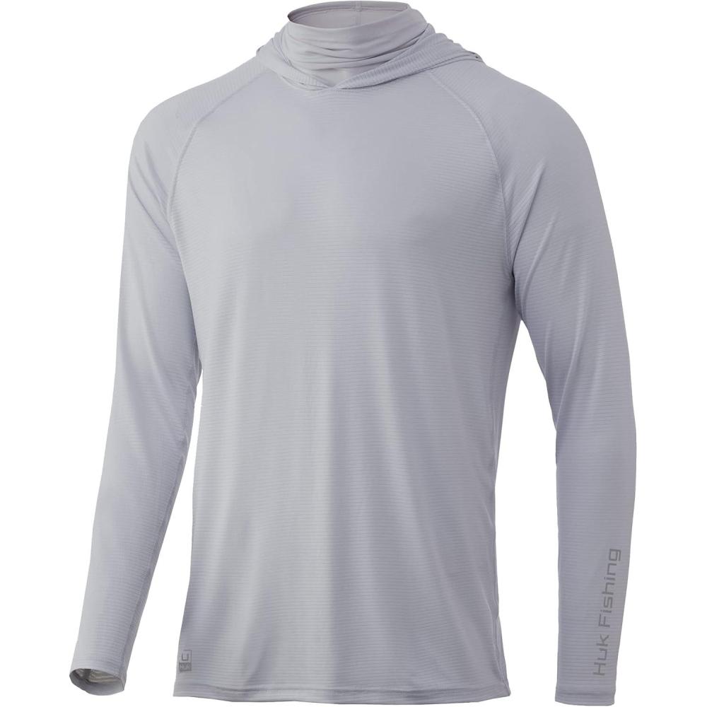 imageHUK Mens Standard A1A Hoodie QuickDry Performance Hooded Shirt 30 UPFHarbor Mist