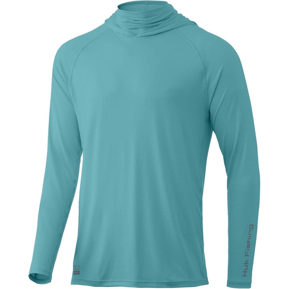 imageHUK Mens Standard A1A Hoodie QuickDry Performance Hooded Shirt 30 UPFMarine Blue