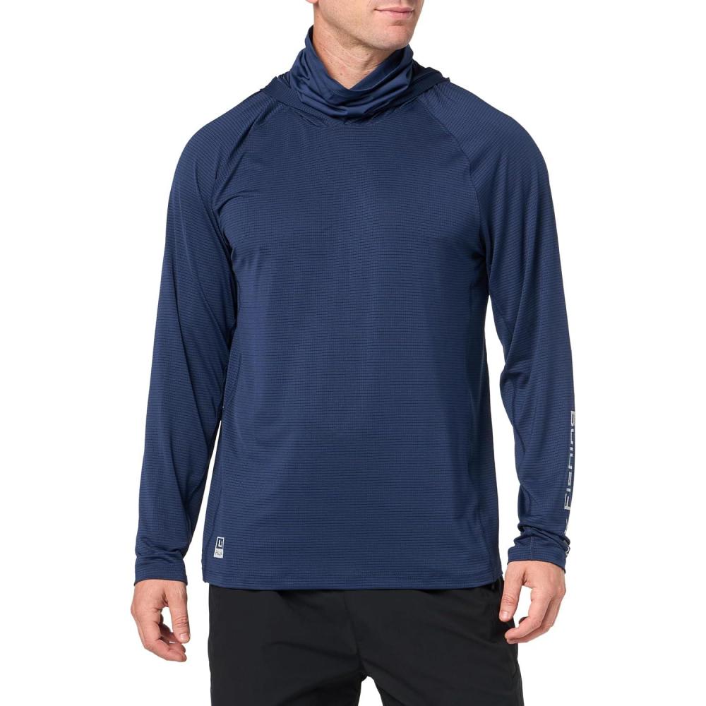 imageHUK Mens Standard A1A Hoodie QuickDry Performance Hooded Shirt 30 UPFNaval Academy