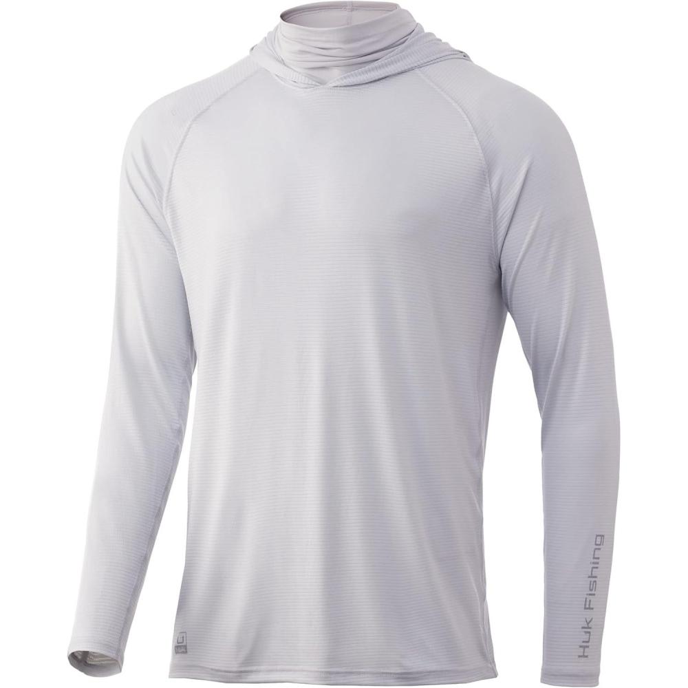 imageHUK Mens Standard A1A Hoodie QuickDry Performance Hooded Shirt 30 UPFOyster