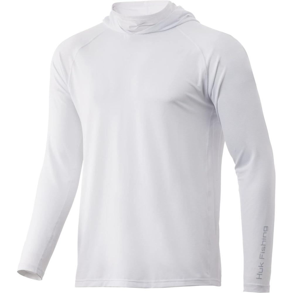 imageHUK Mens Standard A1A Hoodie QuickDry Performance Hooded Shirt 30 UPFWhite