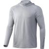 imageHUK Mens Standard A1A Hoodie QuickDry Performance Hooded Shirt 30 UPFOvercast Grey