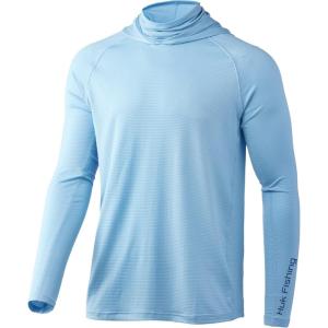 imageHUK Mens Standard A1A Hoodie QuickDry Performance Hooded Shirt 30 UPFBaltic Sea