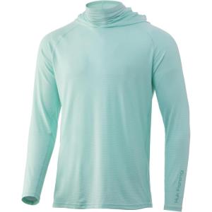imageHUK Mens Standard A1A Hoodie QuickDry Performance Hooded Shirt 30 UPFBeach Glass