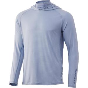 imageHUK Mens Standard A1A Hoodie QuickDry Performance Hooded Shirt 30 UPFBlue Fog