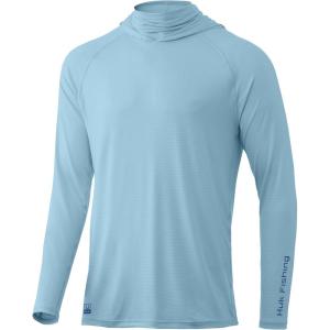 imageHUK Mens Standard A1A Hoodie QuickDry Performance Hooded Shirt 30 UPFCrystal Blue