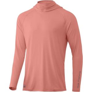 imageHUK Mens Standard A1A Hoodie QuickDry Performance Hooded Shirt 30 UPFNeon Orange