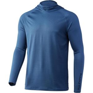 imageHUK Mens Standard A1A Hoodie QuickDry Performance Hooded Shirt 30 UPFTitanium Blue