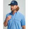 imageHUK Back Draft Solid Short Sleeve Button Vented Fishing Shirt for MenMarolina Blue
