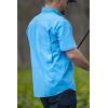 imageHUK Back Draft Solid Short Sleeve Button Vented Fishing Shirt for MenMarolina Blue