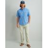 imageHUK Back Draft Solid Short Sleeve Button Vented Fishing Shirt for MenMarolina Blue