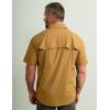 imageHUK Mens Creekbed Solid Short Sleeve Button Fishing ShirtSand Piper