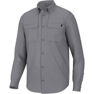 imageHUK Back Draft Solid Long Sleeve Button Vented Fishing Shirt for MenNight Owl