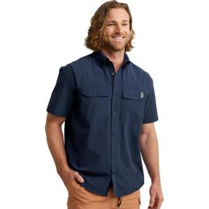 imageHUK Back Draft Solid Short Sleeve Button Vented Fishing Shirt for MenNaval Academy