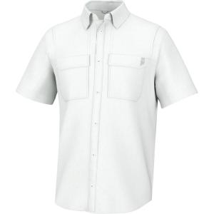 imageHUK Back Draft Solid Short Sleeve Button Vented Fishing Shirt for MenWhite