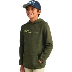 imageHUK Boys Coldfront Graphic Performance Fishing Hoodie for KidsCypress Landing Heather