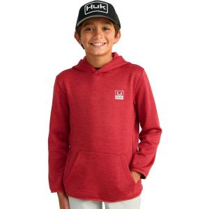 imageHUK Boys Coldfront Performance Fishing Hoodie for KidsScarlet Blaze Heather