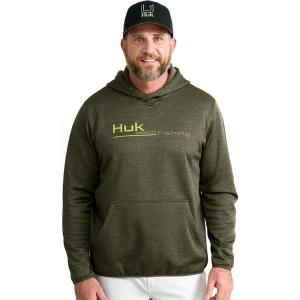 imageHUK Mens Coldfront Graphic Performance Fishing HoodieCyprus Land Heather