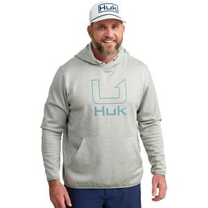 imageHUK Mens Coldfront Graphic Performance Fishing HoodieHarbor Mist Heather