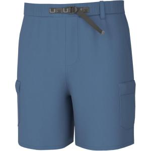 imageHUK Mens Creekbed 7quot Performance Fishing Cargo ShortsQuiet Harbor