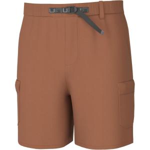 imageHUK Mens Creekbed 7quot Performance Fishing Cargo ShortsSunburn