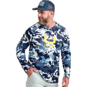 imageHUK Mens KC Scott Patterned Pursuit Shirt Performance Fishing Shirt Marolina Blue 3XLargeMarolina Blue