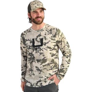imageHUK Mens KC Scott Patterned Pursuit Shirt Performance Fishing Shirt Marolina Blue 3XLargeMoss 20