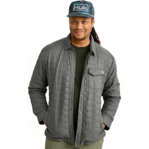 imageHUK Mens Scale Shacket DWR Insulated Performance Fishing Shirt JacketVolcanic Ash
