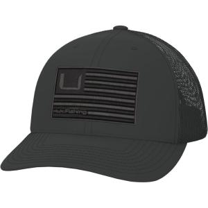 imageHUK Unisex Kids Trucker AntiGlare Snapback Fishing HatHuk and Bars  Black