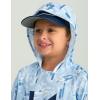 imageHUK Boys KC Scott Patterned Hoodie Performance Hooded Fishing ShirtApex Vert  Ice Water