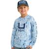 imageHUK Boys KC Scott Patterned Hoodie Performance Hooded Fishing ShirtApex Vert  Ice Water