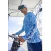 imageHUK Mens Kc Scott Patterned Pursuit Hoodie Hooded Fishing ShirtApex Vert  Ice Water