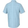imageHUK Mens Kona Pattern Short Sleeve Fishing Button Down ShirtCross Dye  Crystal Blue