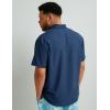 imageHUK Mens Kona Pattern Short Sleeve Fishing Button Down ShirtCross Dye Stripe  Sargasso Sea