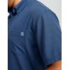 imageHUK Mens Kona Pattern Short Sleeve Fishing Button Down ShirtCross Dye Stripe  Sargasso Sea