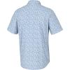 imageHUK Mens Kona Pattern Short Sleeve Fishing Button Down ShirtDolphin Cocktail  Crystal Blue