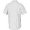 imageHUK Mens Kona Pattern Short Sleeve Fishing Button Down ShirtDolphin Cocktail  White