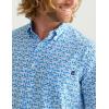 imageHUK Mens Kona Pattern Short Sleeve Fishing Button Down ShirtOcean Blue