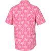 imageHUK Mens Kona Pattern Short Sleeve Fishing Button Down ShirtPalm Wash  Sunwashed Red