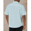 imageHUK Mens Kona Pattern Short Sleeve Fishing Button Down ShirtPolka Fish  Crystal Blue