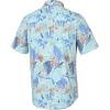 imageHUK Mens Kona Pattern Short Sleeve Fishing Button Down ShirtRadical Botanical  Eggshell Blue